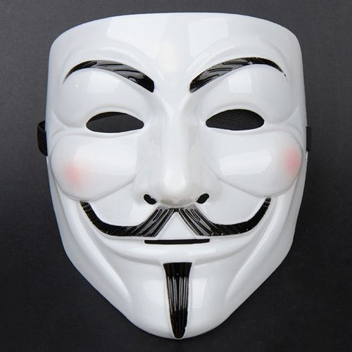 Ανώνυμη μάσκα Βεντέτα Guy Fawkes V for Vendetta - λευκή
