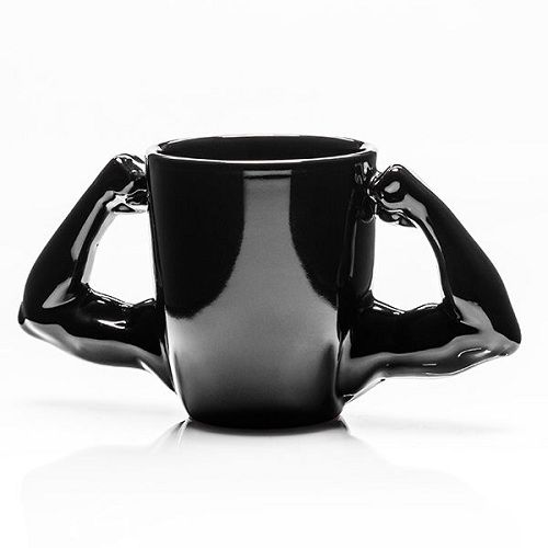 Strong Mug κούπα με χερούλια μπράτσα - μαύρη