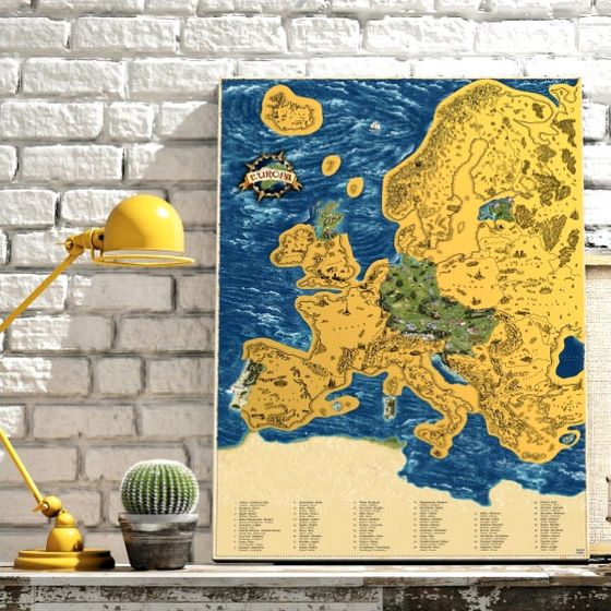 Ξυστός χάρτης Ευρώπης Deluxe